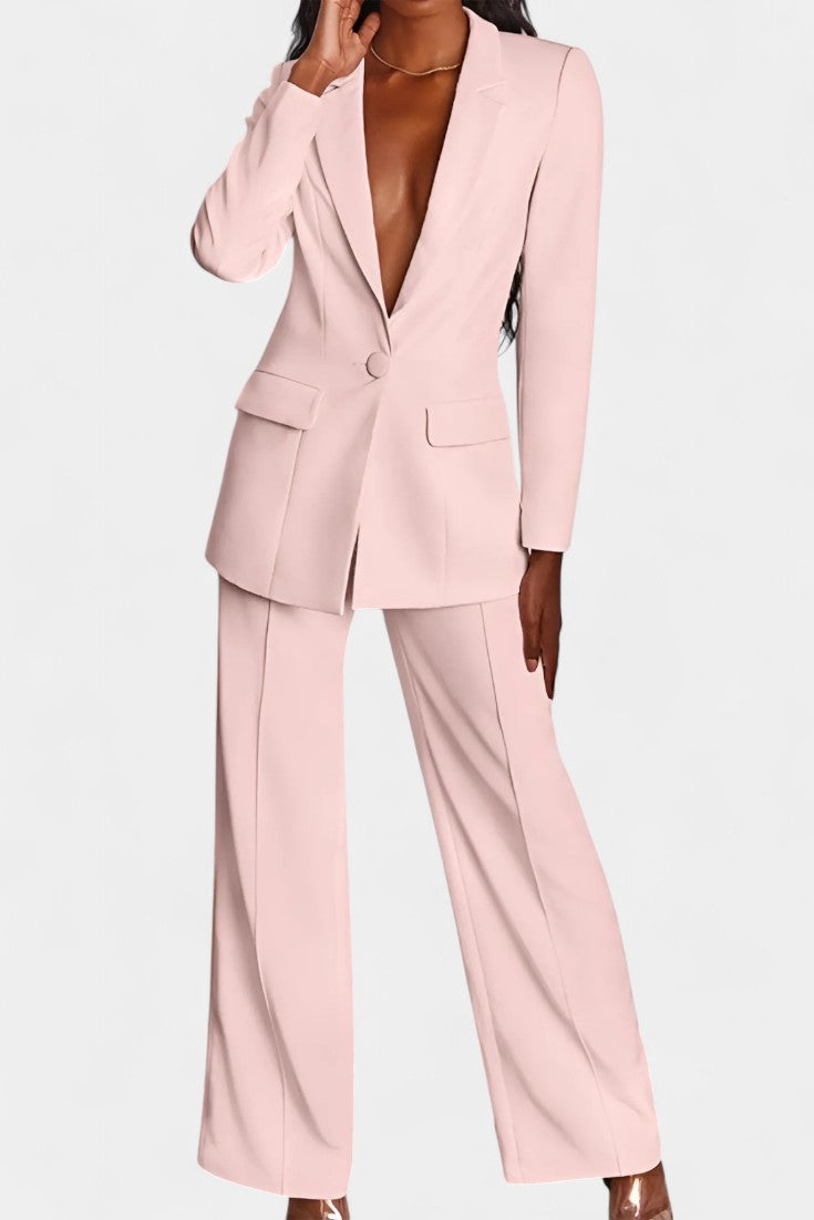 Marnie Blazer and High-Waisted Pants Ensemble