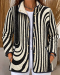 Marilyn | Black and White Wave Quilted Jacket