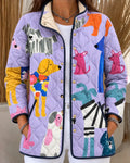 Kathleen | Lilac Animal-Print Quilted Jacket