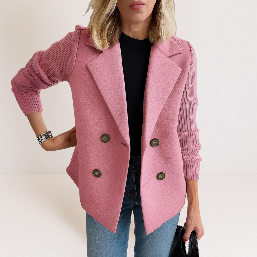 Vanessa | Knit-Sleeve Tailored Coat