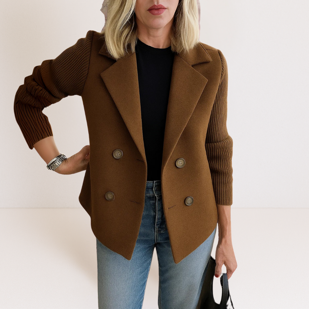 Vanessa | Knit-Sleeve Tailored Coat