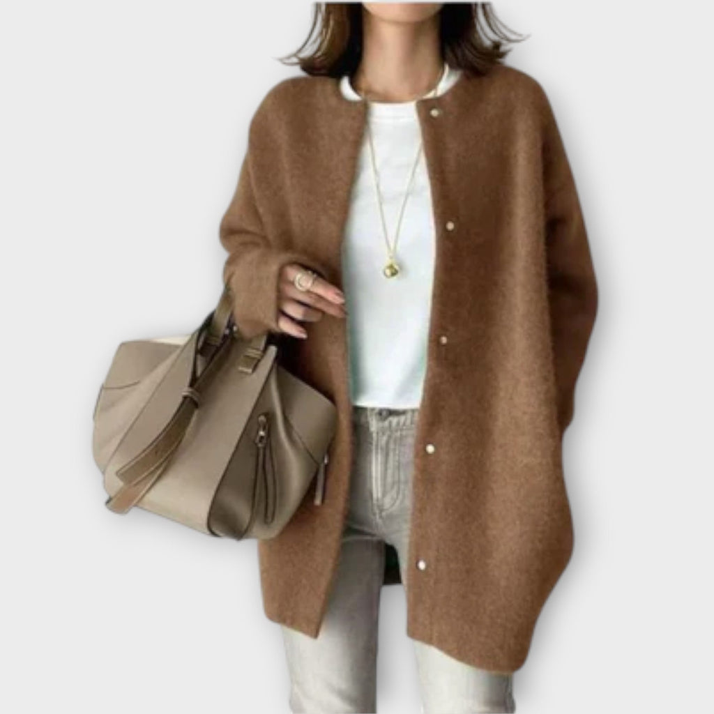 Rebecca | Oversized Snap-Front Cardigan