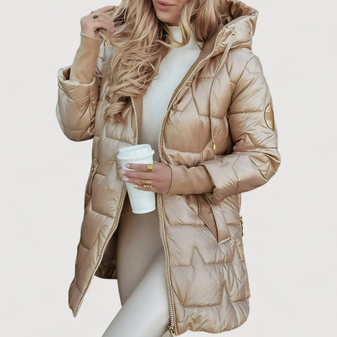Caroline | Hooded Quilted Long Coat