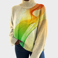 Vonda | Artistic Print Turtleneck Sweater