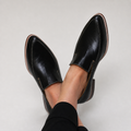 Zofia™ | Black Patchwork Loafers