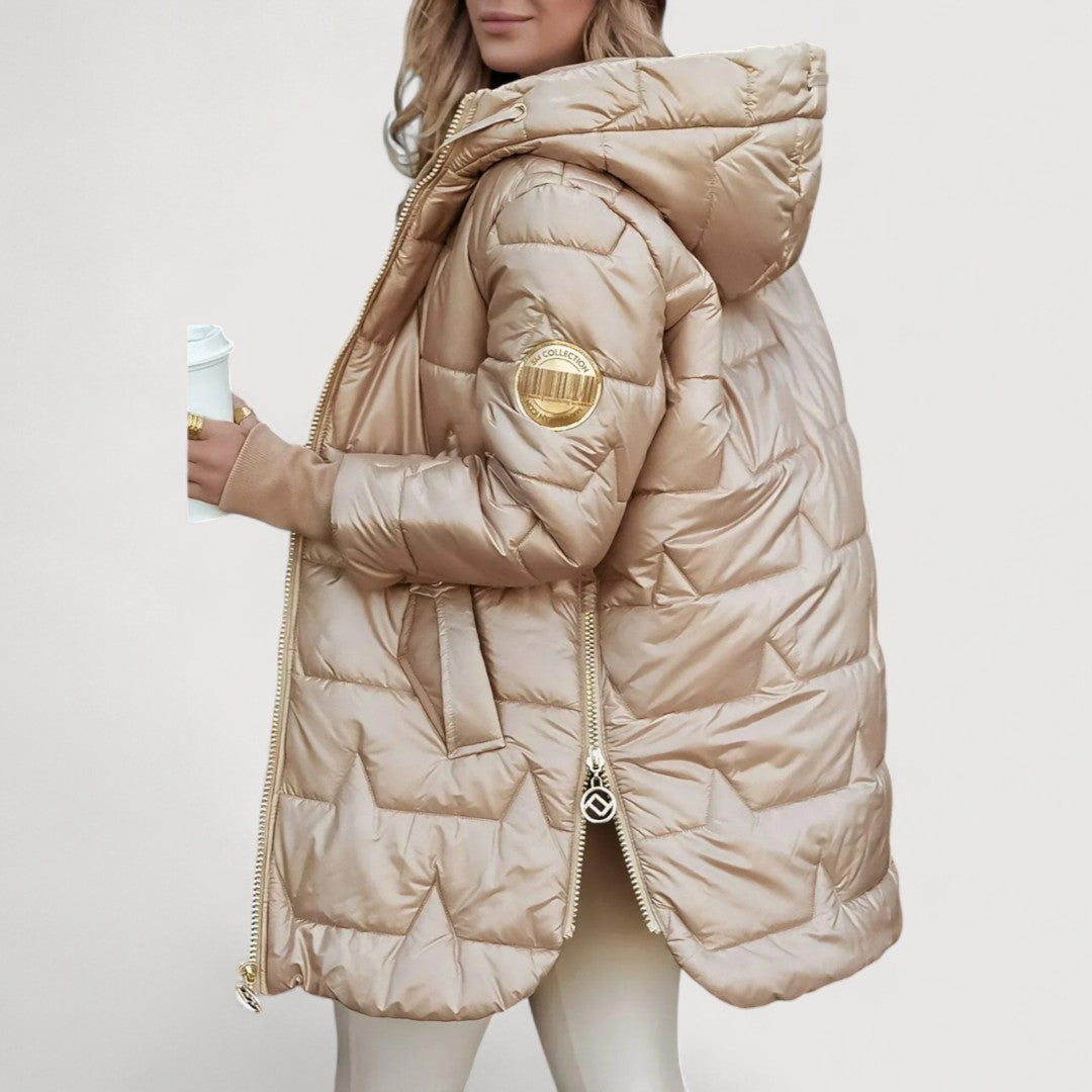 Caroline | Hooded Quilted Long Coat