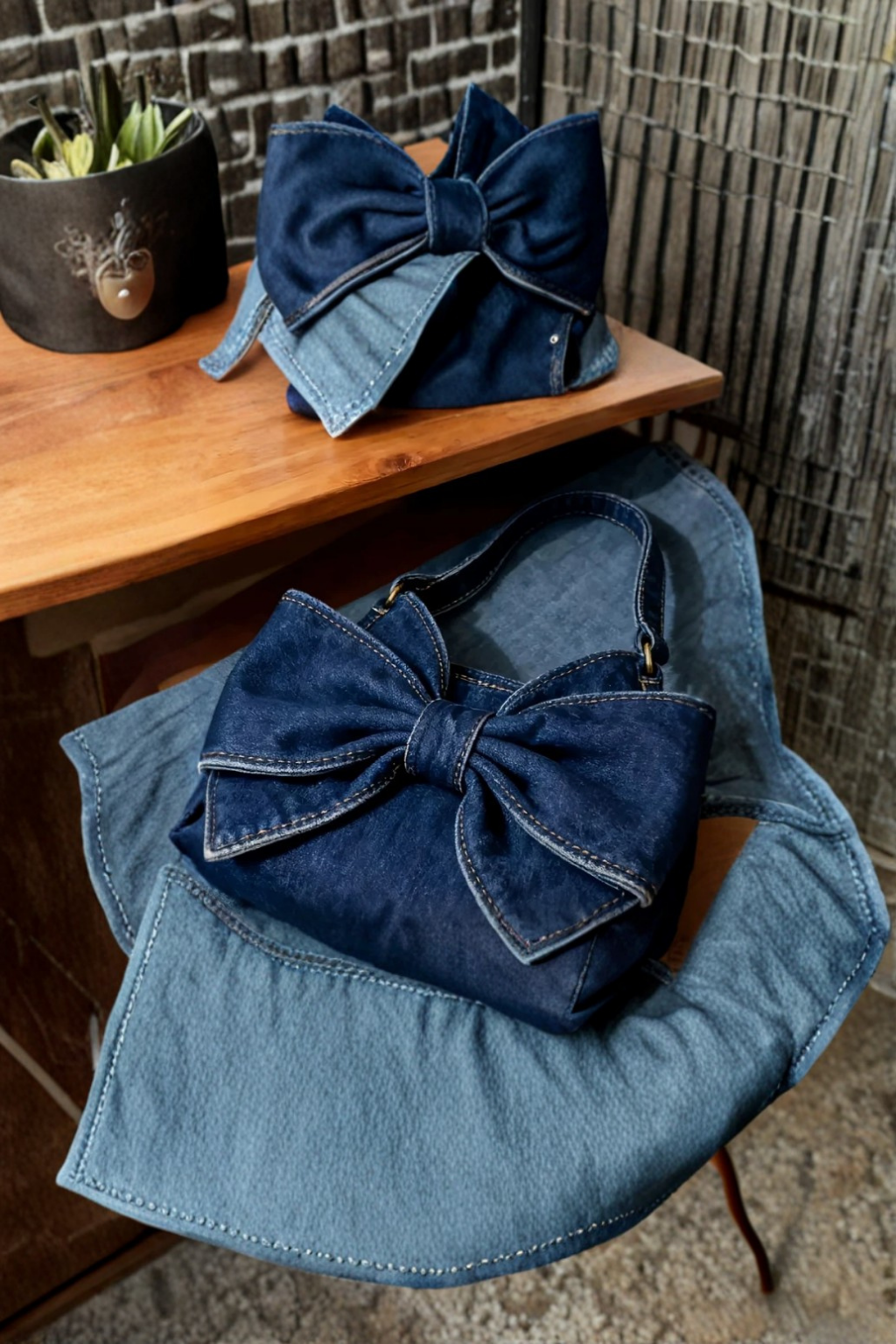Agatha | Bow Denim Bag