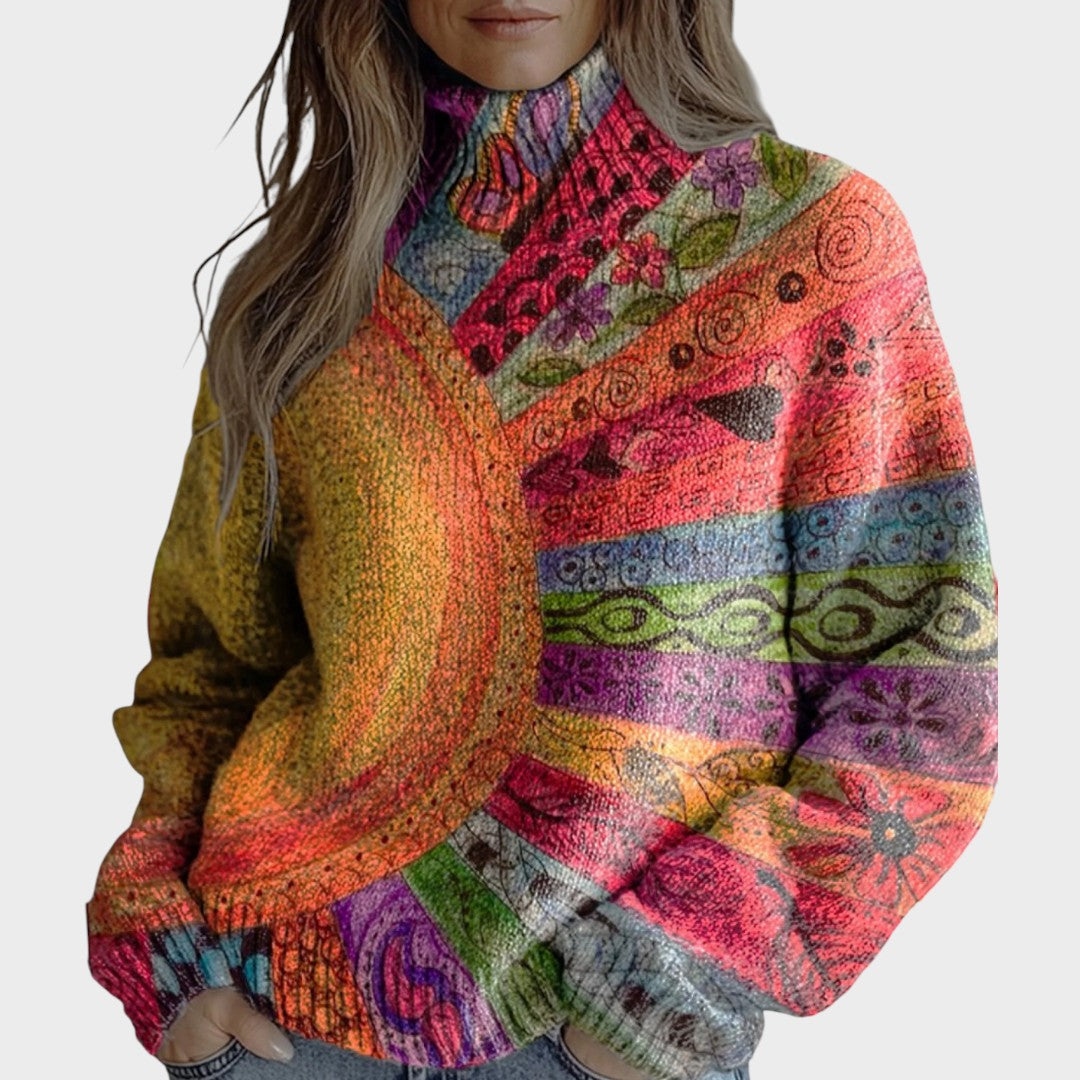 Roberta | Art Knit Turtleneck Sweater