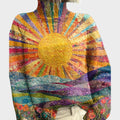 Bonnie | Artistic Print Turtleneck Sweater