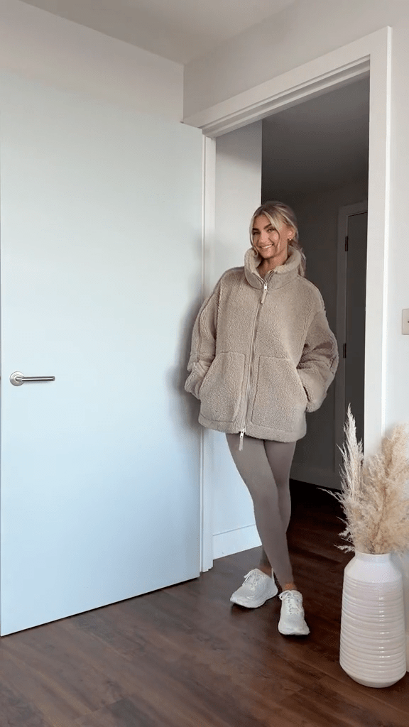 Amanda | Oversized Teddy Jacket with Stand Collar