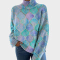 Delores | Artistic Print Turtleneck Sweater