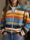 Yseult | Striped Zip Cardigan