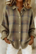 Taylor | Checked Knit Cardigan