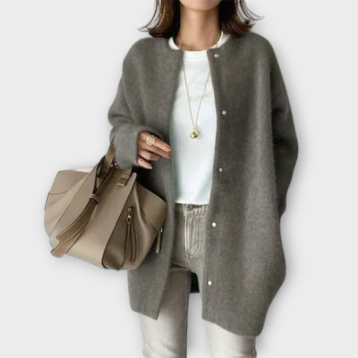 Rebecca | Oversized Snap-Front Cardigan