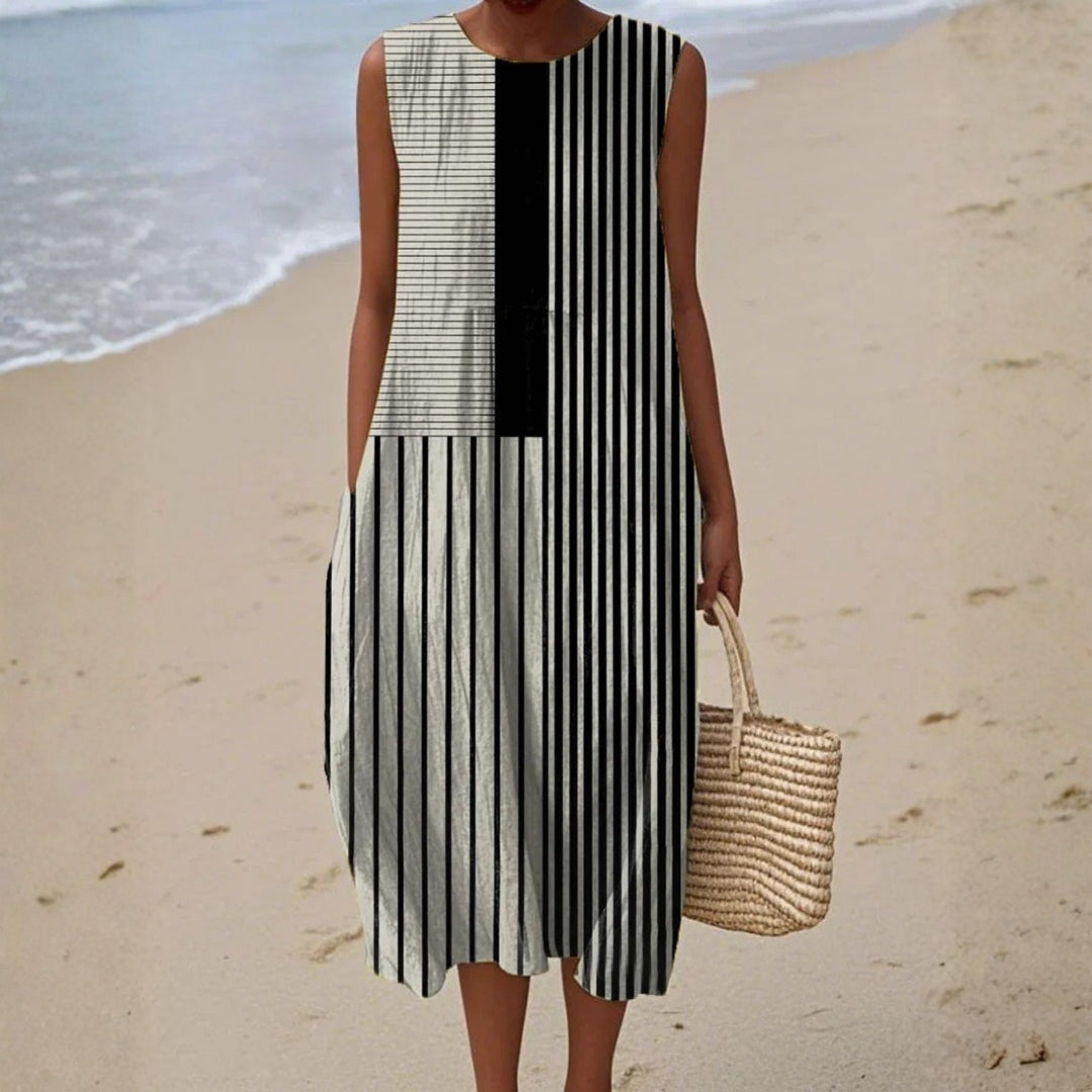 Natalia - Monochromatic Striped Dress