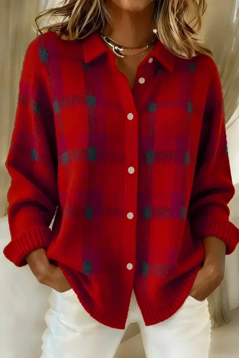 Brittany | Plaid Button Cardigan