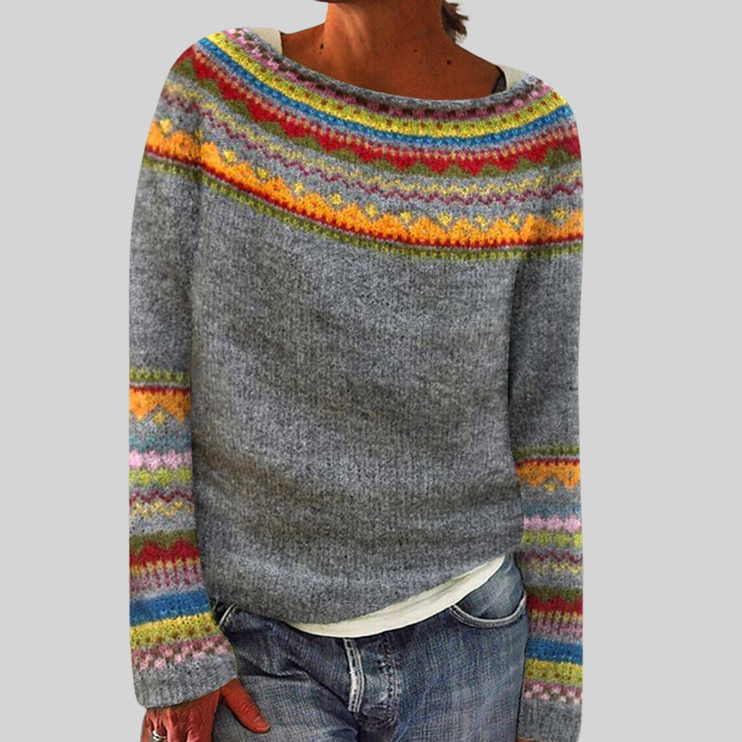 Sieglinde | Nordic-Pattern Cable-Knit Sweater