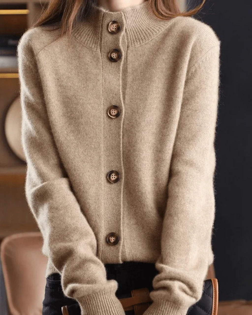 Claire | Retro Cashmere Cardigan
