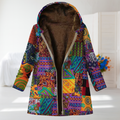 Madison | Multicolor Patchwork Hooded Fleece Jacket
