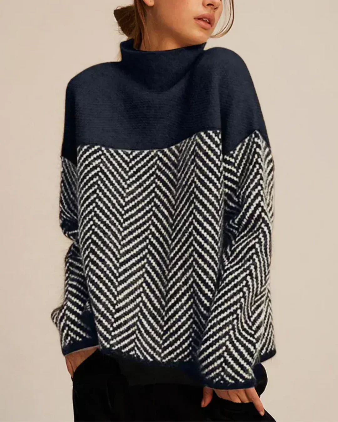 Norah | Cotton Mock-Neck Sweater