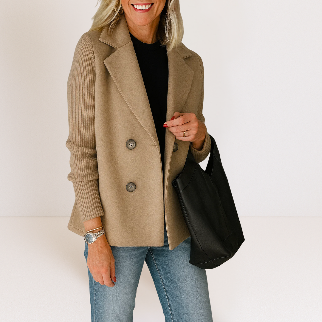Vanessa | Knit-Sleeve Tailored Coat
