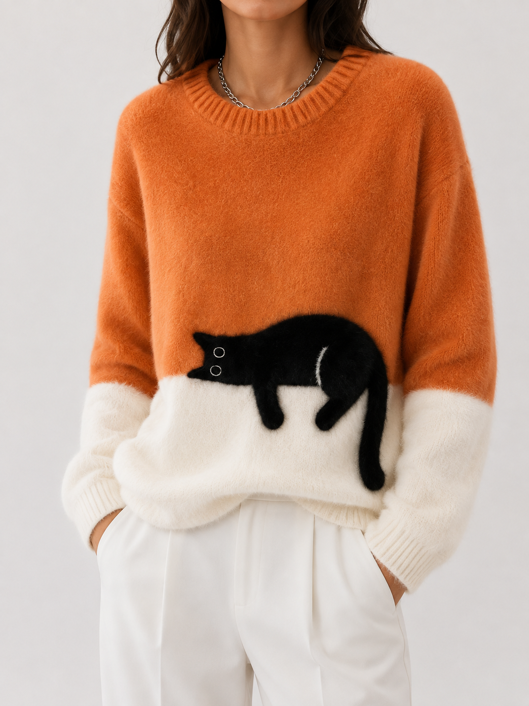 Chloé | Soft Cat Graphic Sweater