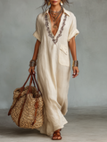 Aaliyah - Embroidered Shirt Dress