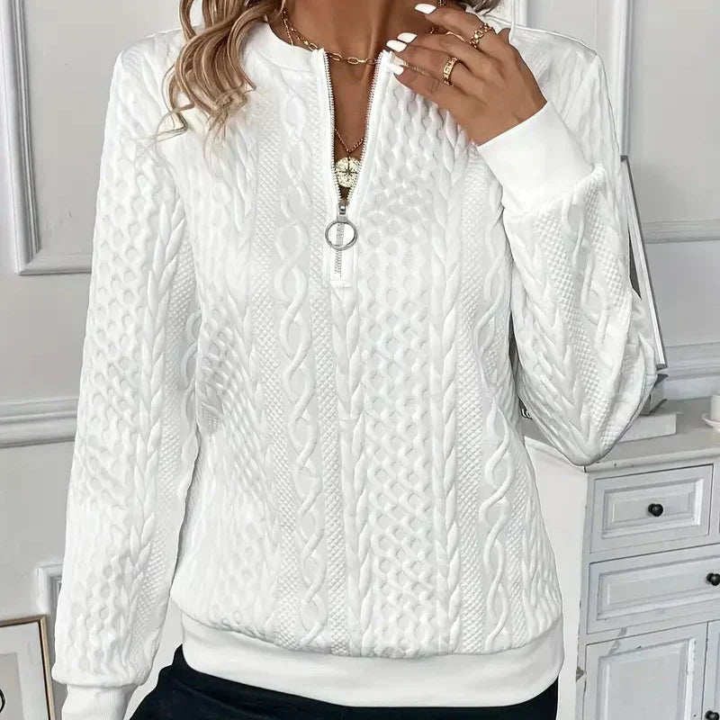 Elke | Zip-Front Knit Sweater