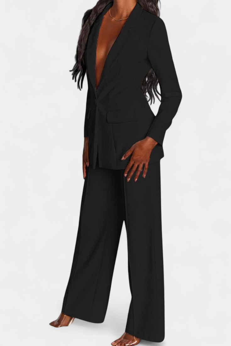 Marnie Blazer and High-Waisted Pants Ensemble