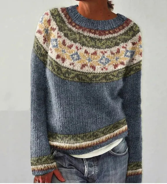 Sieglinde | Nordic-Pattern Cable-Knit Sweater