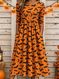 Summer | Halloween-Inspired Summer Dress Round Neck Half Sleeve T-Shirt Dress A-Line Dress