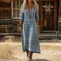 Hallie - Casual Long Sleeve Dress Inspired by Vintage
