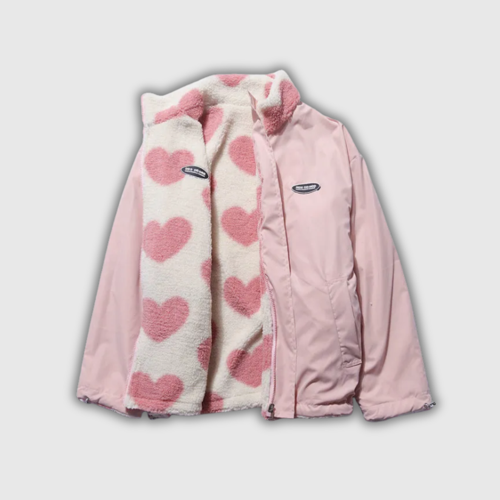 Catherine | Reversible Heart-Pattern Coat