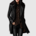 Taylor | Elegant Three-Quarter Leather Coat