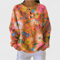 Faustine | Orange Floral Sweater