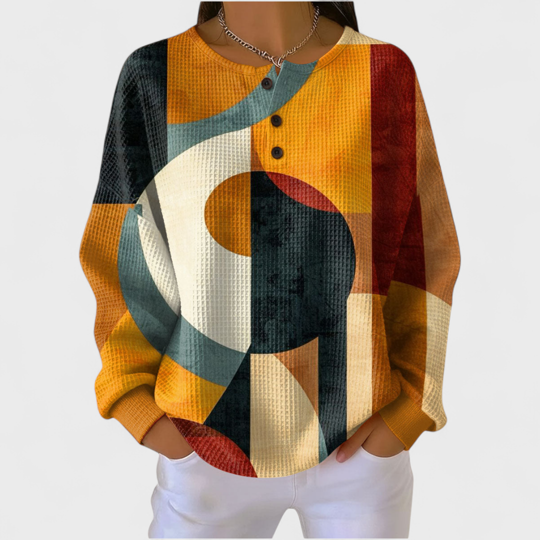 Léa | Retro Geometric Sweater