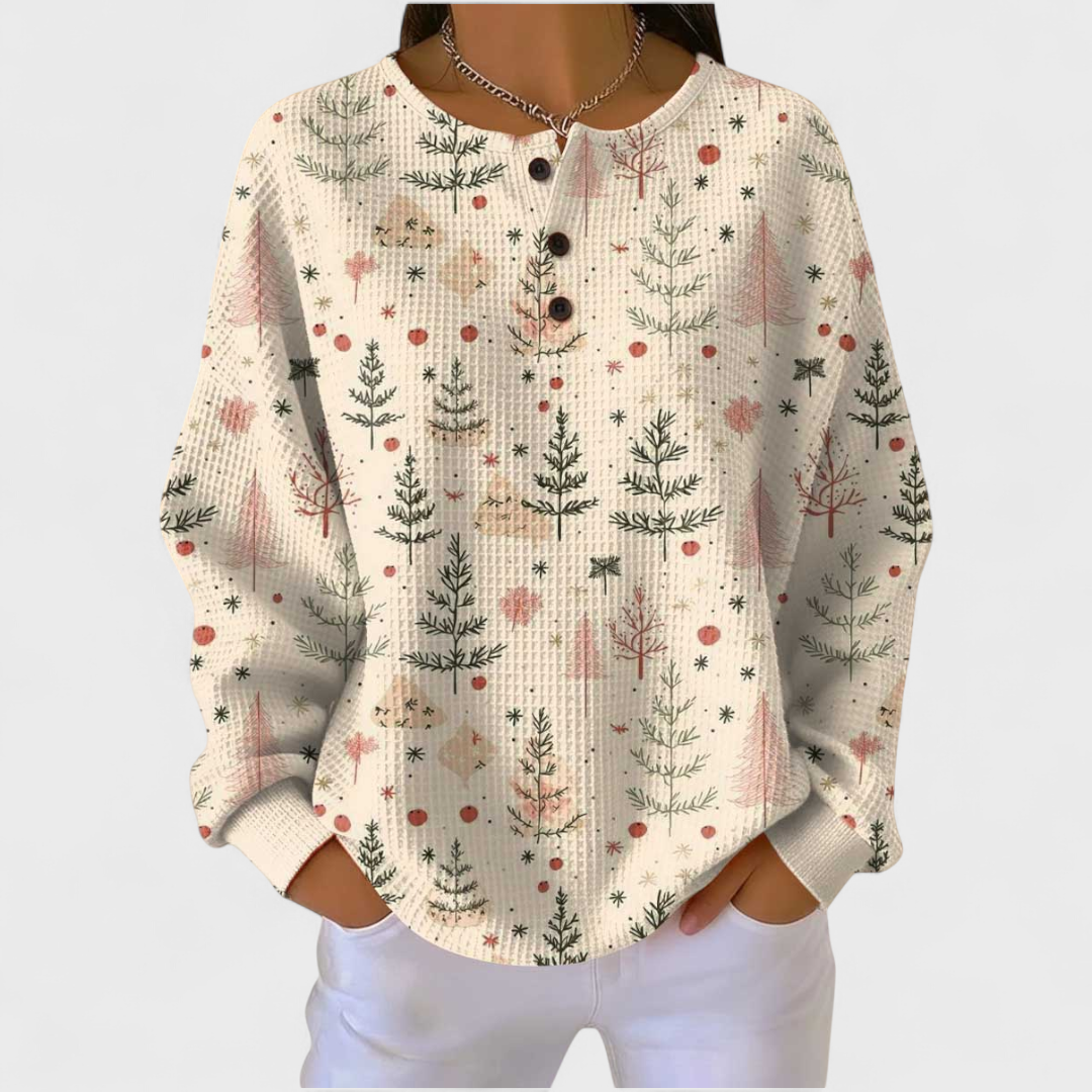 Mathilde | Cream Delicate Tree Sweater
