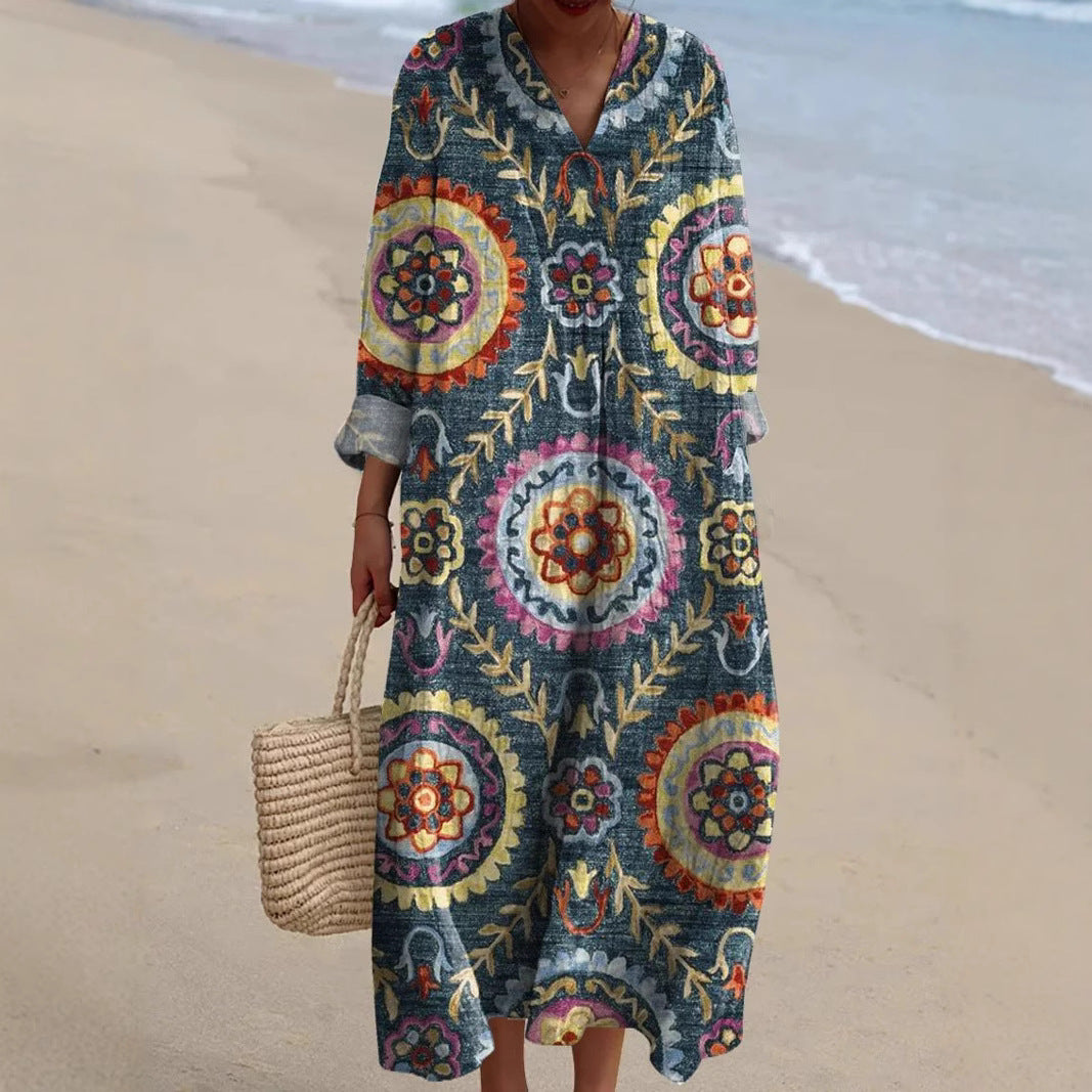 Ashley - Boho Dress with Ethnic Print