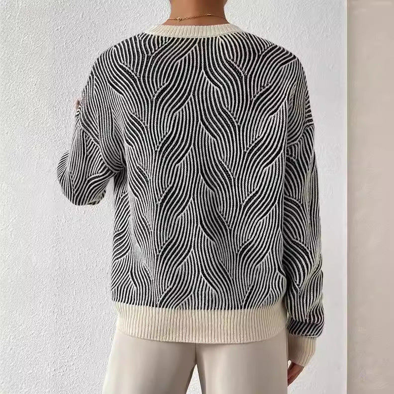 Irene | Oversized Wave-Knit Sweater