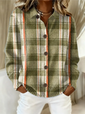 Olive Green Check Cardigan