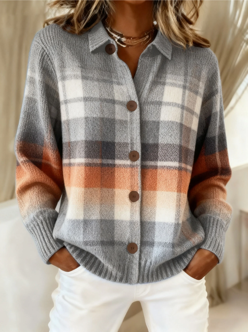 Marlene | Ombré Plaid Cardigan