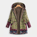 Autumn | Green & Burgundy Floral Fleece Jacket