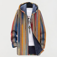Vertical-Stripe Hooded