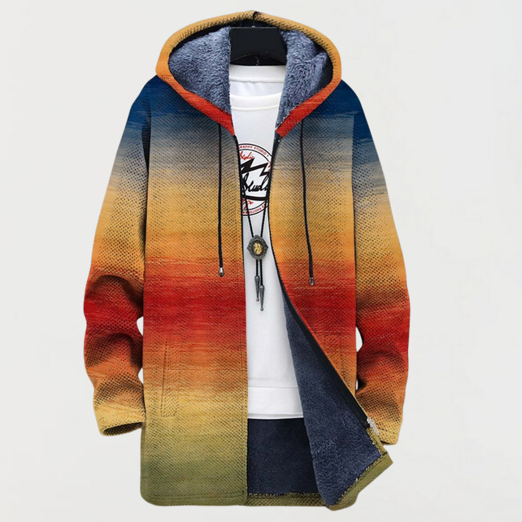 Elfrun | Sunset-Gradient Hooded Cardigan