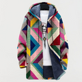 Beatrix | Geometric-Pattern Hooded Cardigan
