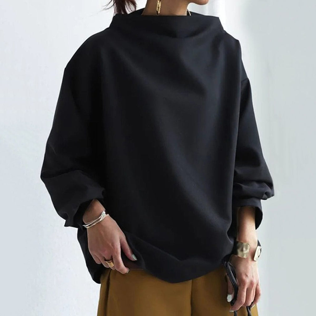 Sylvia | Oversized Mock-Neck Top