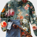 Rosalie | Artistic Print Turtleneck Sweater
