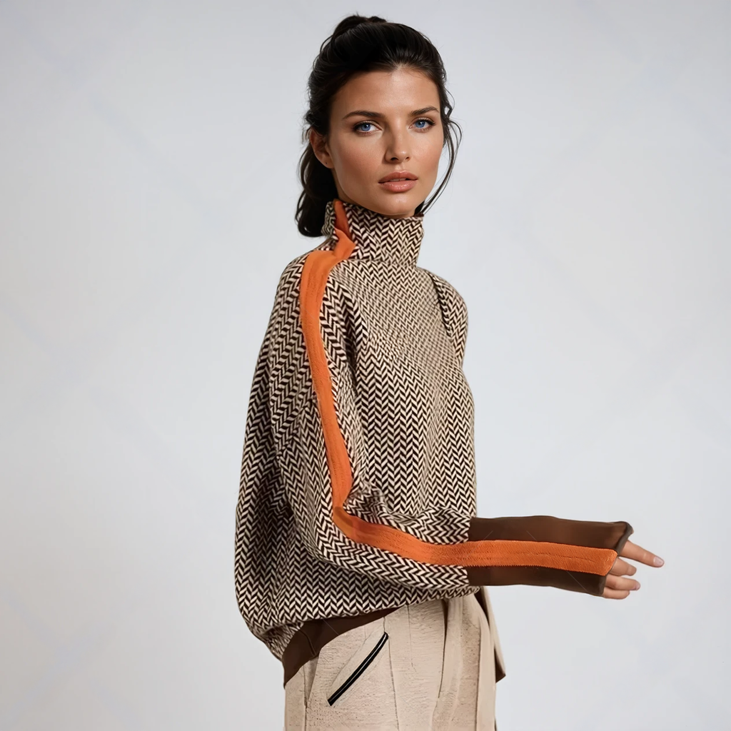 Cordula | Herringbone Turtleneck Sweater