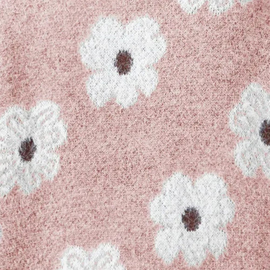 Judith | Floral Cable-Knit Quarter-Zip Sweater