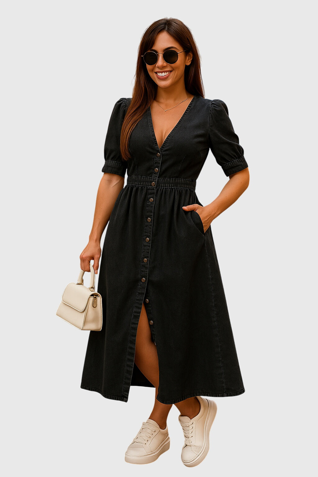 Jacqueline™ | Elegant Denim Dress